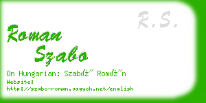 roman szabo business card
